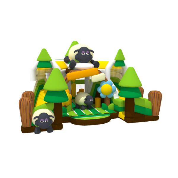 Ручная печать надувной парк прыжков дома овец ПВК города развлечений крытый надувной