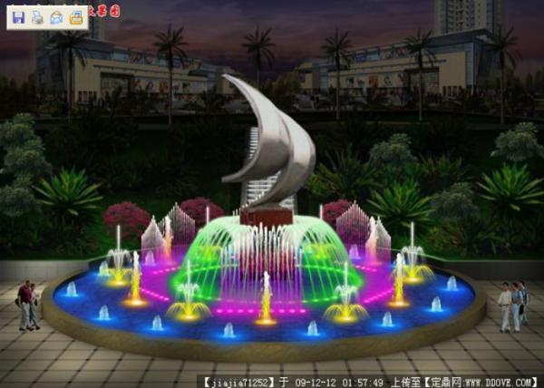 Digital Programmable Water Fountain , Beautiful Resin 4 Tier Water Fountain
