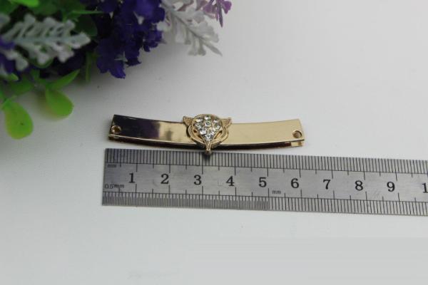 Good quality leather bag accessories frame 62 mm light gold metal corner protector with diamond decorative