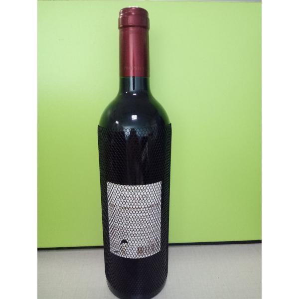 Wine Bottle Protective Mesh Netting , PE Expandable Mesh Bottle Sleeves Black Color