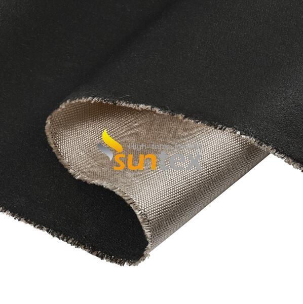 Tissu enduit de silicone à hautes températures de fibre de verre de 32 onces pour des rideaux en feu et en éclaboussure