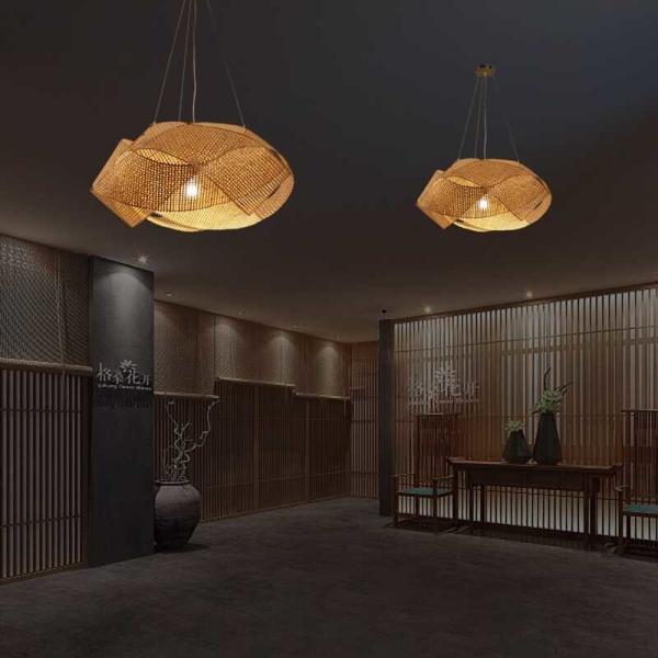 Rattan lantern pendant Lights For Indoor Kitchen Dining room Lighting Fixtures (WH-WP-02)