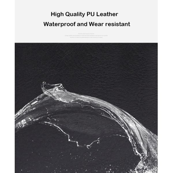 Mochila de viaje de cuero sólido bolso portátil impermeable PU masculino 11.4x6.7x19.3