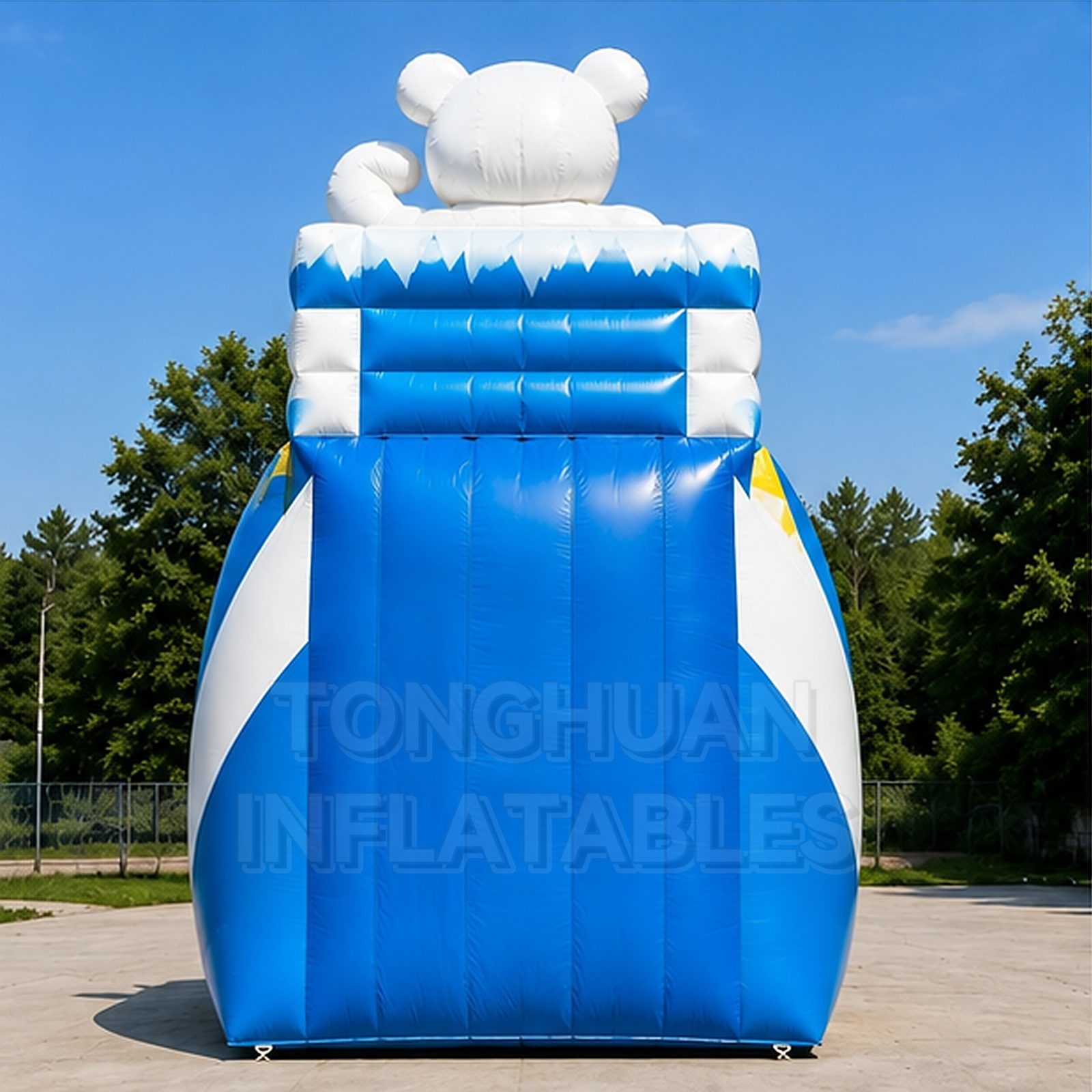 Polar Bear Ice Mountain Inflatable Slide Combo with Climbing Lane for Kids Parties Parks and Rental Events
