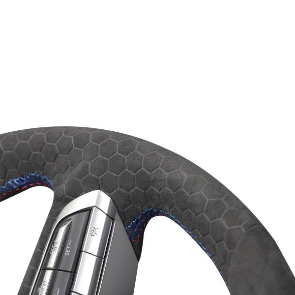 Custom Soft Embossed Athsuede Steering Wheel Cover for CX-3 Mazda 3 Axela 2019-2023