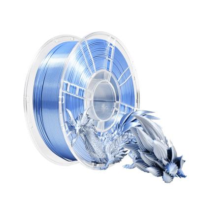 Filamento de impressão 3D Pagamento completo 1,75mm seda dupla cor azul prata PLA filamento para impressora 3D
