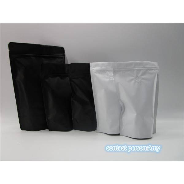 Custom printed matte black coffee bag packaging pouch / sachet