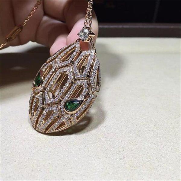 Bi snake Necklace 18k gold white gold yellow gold rose gold  diamond  necklace Jewelry factory in Shenzhen, China