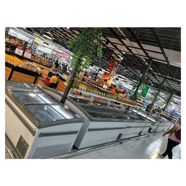 Supermarket Commercial Horizontal Product Frozen Storage Display Island Cabinet Freezer
