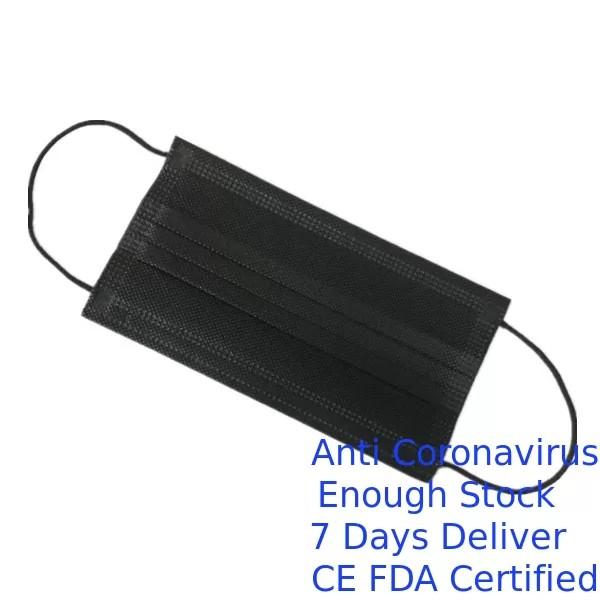 Light Weight Disposable Black Face Mask , Waterproof Disposable Mouth Mask