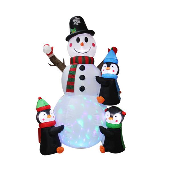 Outdoor Christmas Lighted Santa Sleigh Arch with Snowman Gingerbread Tree Inflatables