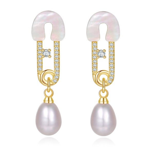 Fashion Maple Leaf Pearl Earring 14K Gold Plated Flower Studs 925 Silver Needle Hypoallergenic Butterfly Earrings