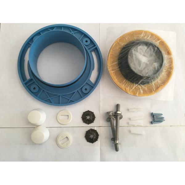 Leak Proof Toilet Tank Fittings Rubber Toilet Wax Ring Gasket With Flange Installed