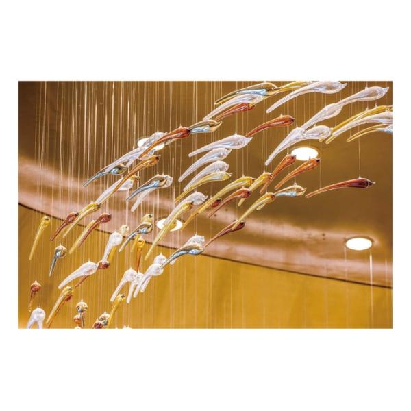 Глазурное искусство с темой океана Стеклянная рыбная люстра