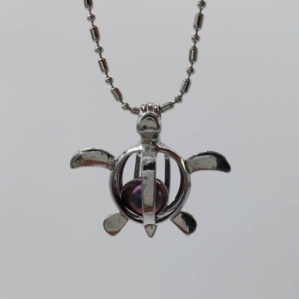 Silver Pearl Cage Locket Pendant Essential Oil Diffuser Oyster Neckalce Jewelry Findings