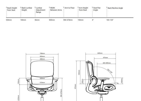 H2 Ergonomic Office Chair with 4.0 Dual-Back Design for Dynamic Spinal Support and Multiple Size Options