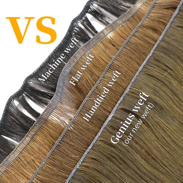 Beautiful color Russian hair quality Genius weft European hair hair extensions for wholesale