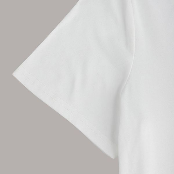 Stylish White Cotton Shirt Women Casual XXL Size Black Round Neck T Shirt