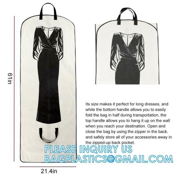 Bridal Wedding Gown Dress Garment Bag Extra Large Foldable Portable Travel Cover Hanging Luggage With Pockets