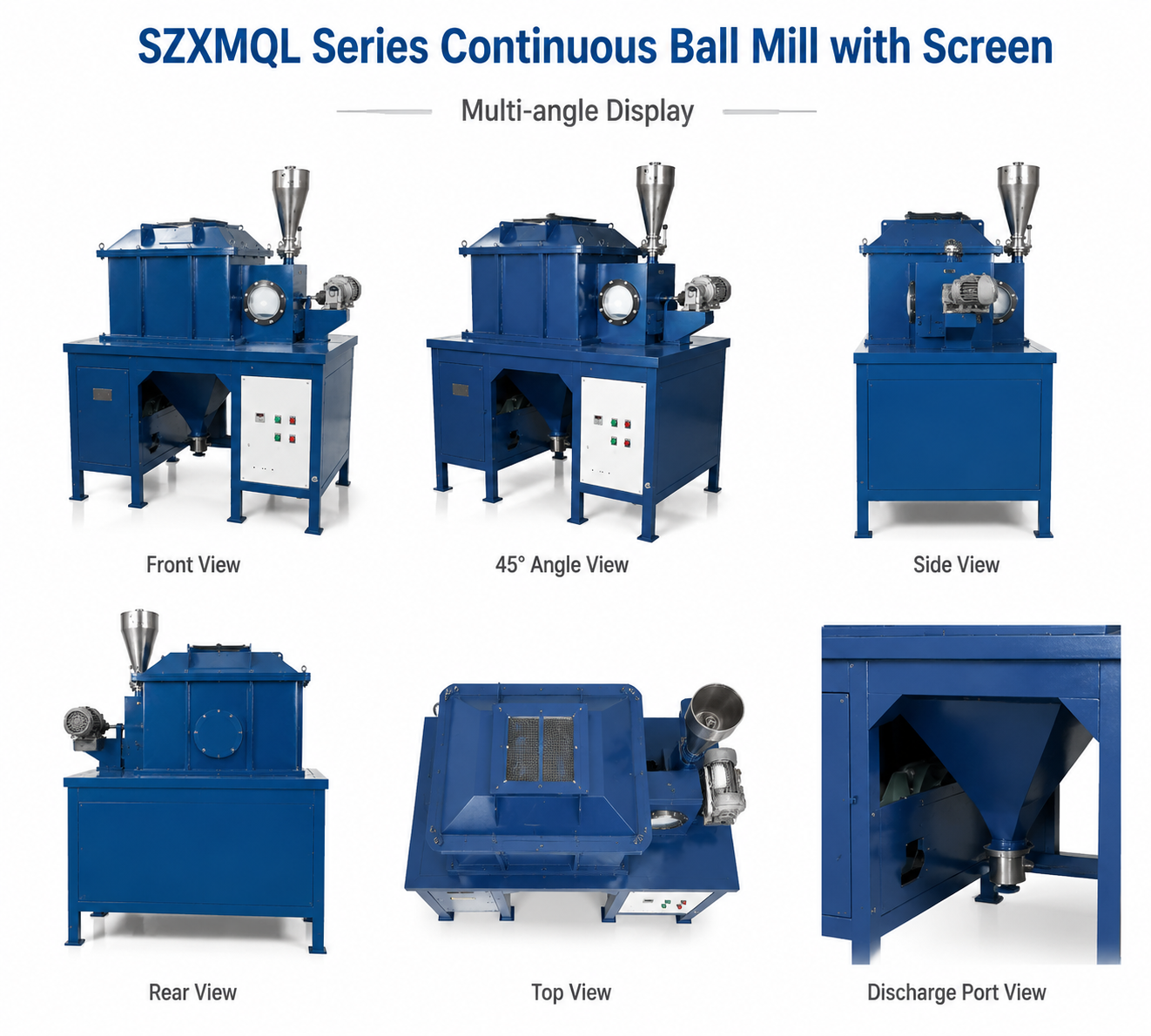 SZXMQL Series Continuous Ball Mill for Mineral Grinding with Screen Discharge and 0.5-0.074 mm Discharge Size