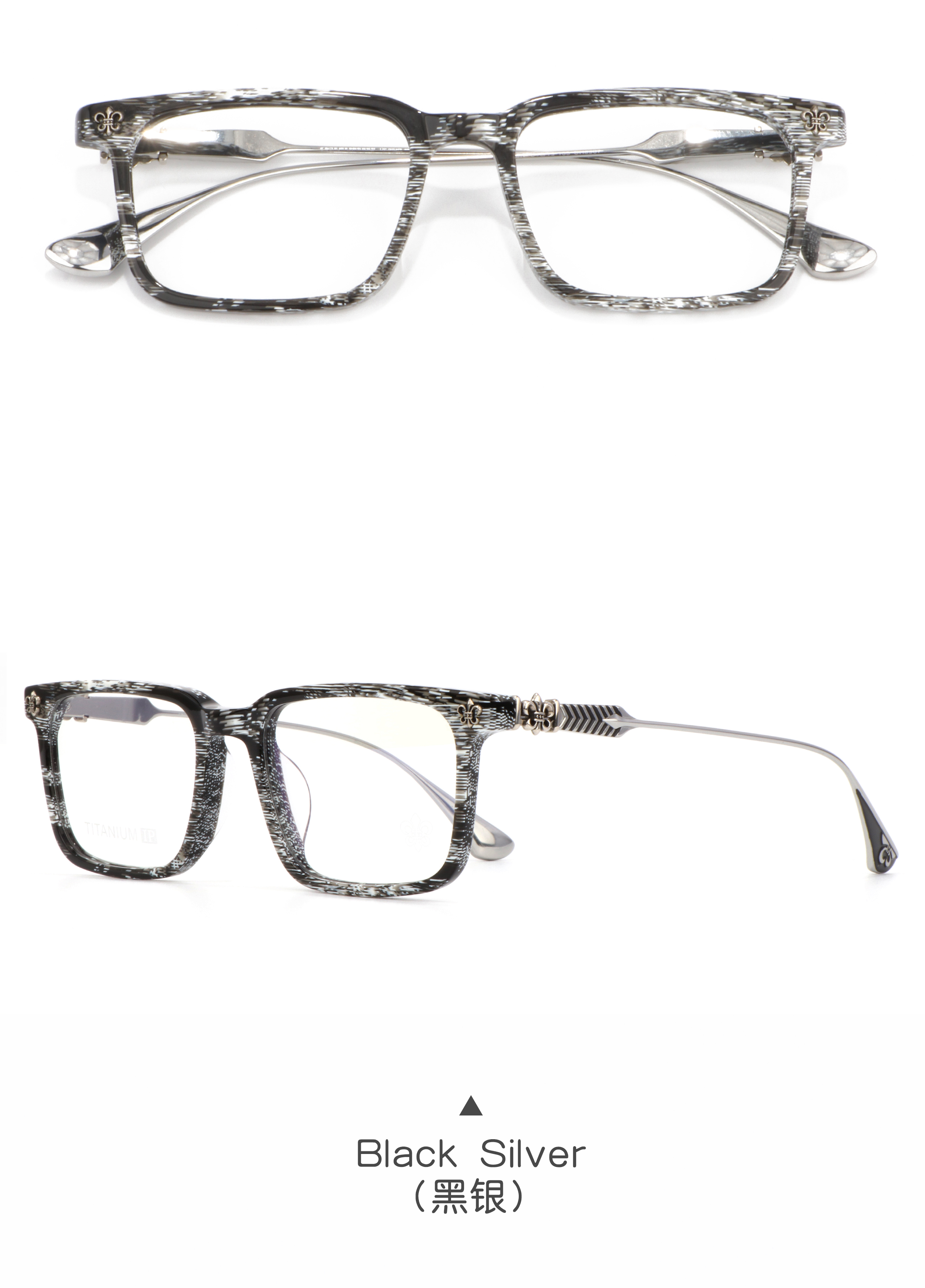 CHARMLIBRARY Model 8307 Marble Print Mixed White Red Tortoiseshell Titanium Acetate Ultra Light Durable Unisex Wear Glasses