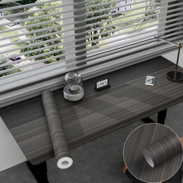 Modern Brown PVC Wood Grain Wallpaper Self-Adhesive Waterproof