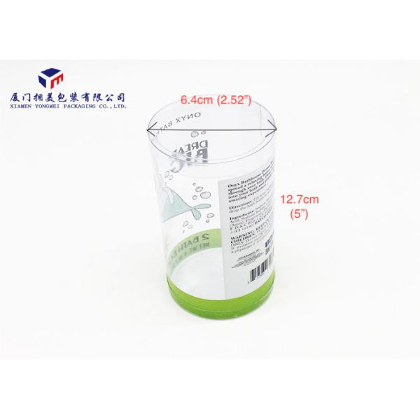 Eassily Assembled Cylinder Tube Clear Plastic Gift Boxes Offset Printing Dia 64mm