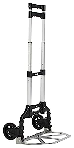 Folding Hand Truck Dolly, 264 Lb Capacity Heavy-Duty Luggage Trolley Cart Telescoping Handle and PP+EVA Wheels