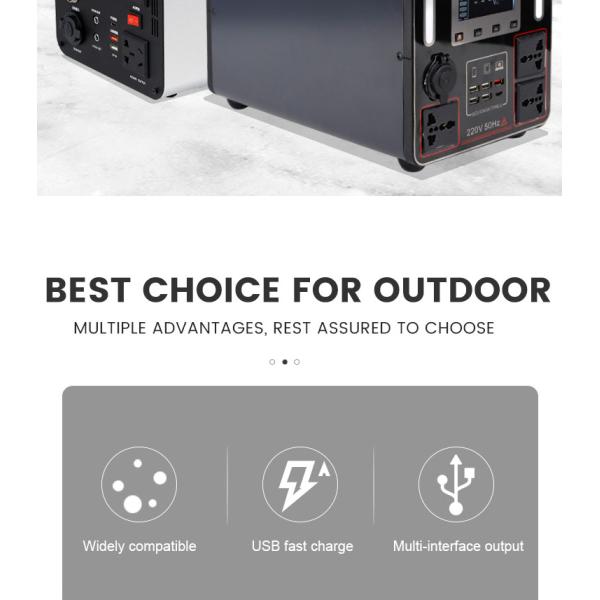 Сохраняющая солнечную энергию портативная электростанция 1500 Вт 2000 Вт для кемпинга на открытом воздухе