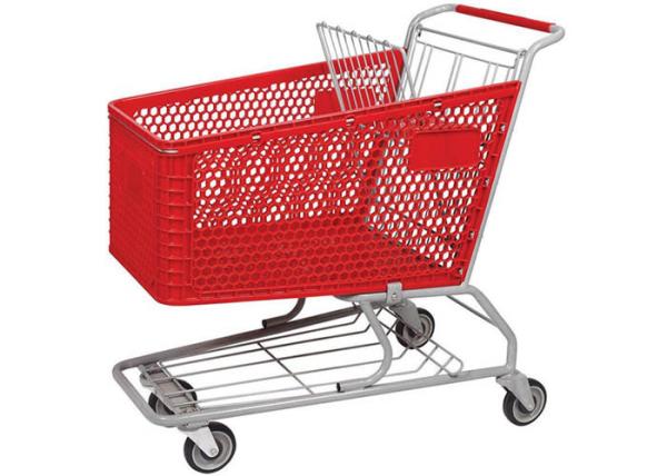 Plastic Shopping Trolley Unfold Supermarket DurableTrolley with High Capacity 200L 180L 165L