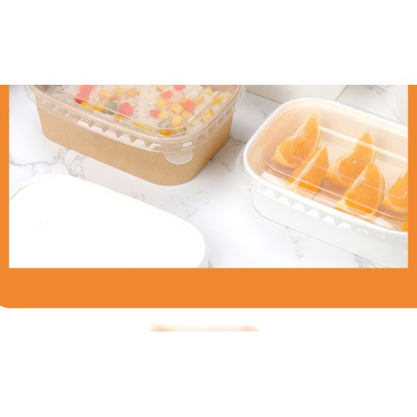 Custom Disposable Biodegradable Paper Bowl Heatable Kraft Waterproof Packaging Food Container Lunch Box