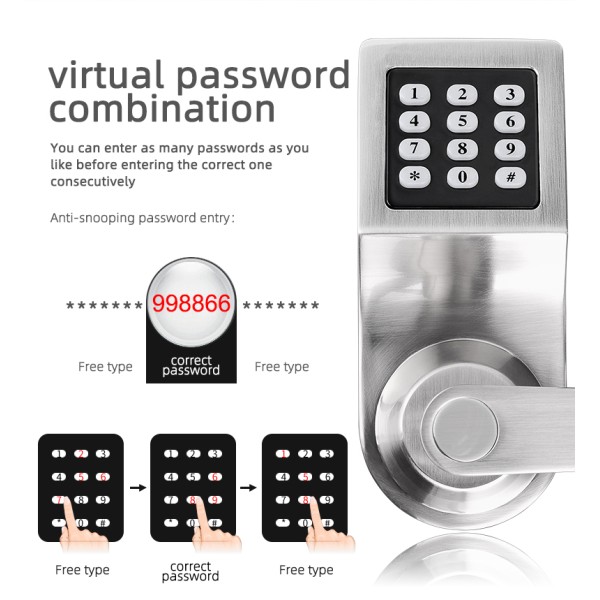 Wholesale Price High Quality Mobile TTLOCK Application Durable Granular Digital Button Swipe Card Password Door Lock