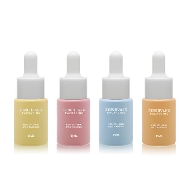 OEM 15ml Serum Dropper Bottles Colorful Vials Skincare Packaging Glass Dropper Bottle