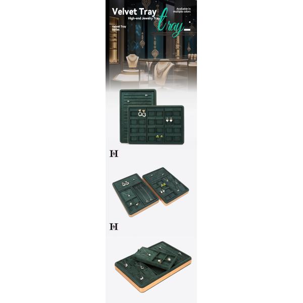 OEM Luxury Velvet Jewelry Trays Custom logo Organizer Jewellery Trays Jewelry Set Display
