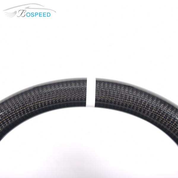 Custom White Carbon Fiber Challenger Steering Wheel Smooth Leather