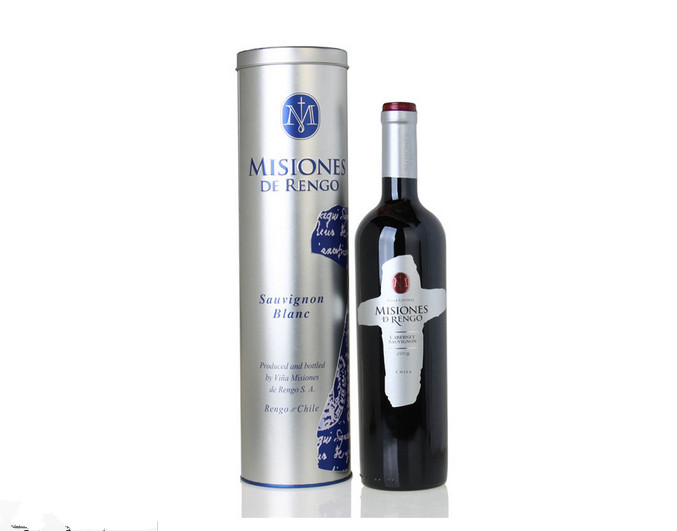 Round Wine Bottle Packaging Tin Box With Embossing And Printing