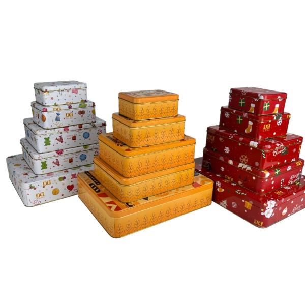 DADI Matt Oil Frosted Sensation Biscuit Tin Box Square Rectangle Snack Tin Box