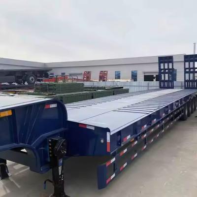 60 Tons Hydraulic Extendable Lowboy Loader Low Bed Truck Semi Trailer 2-3 Axle Cargo & Utility Trailers