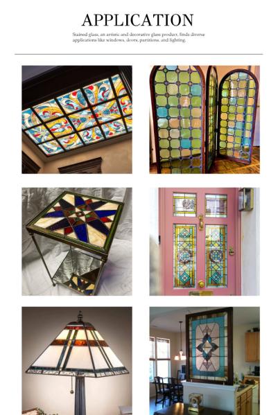 Flower Custom Art Glass Window For Lamp Lighting Church Home Wall Decor