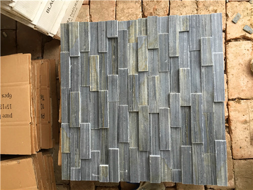 Black Slate / Quartzite Stone Ledger Panel Heat Insulation For Wall Decoration