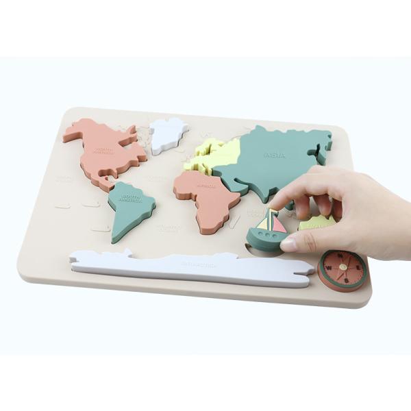 BPA Free Silicone Puzzle Eco Friendly For Kids Education Silicone Teething Puzzles