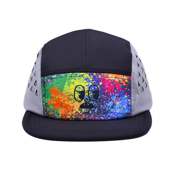 Contraste de costura Camper Cap com Sports Mesh Sweatband para atividades ao ar livre