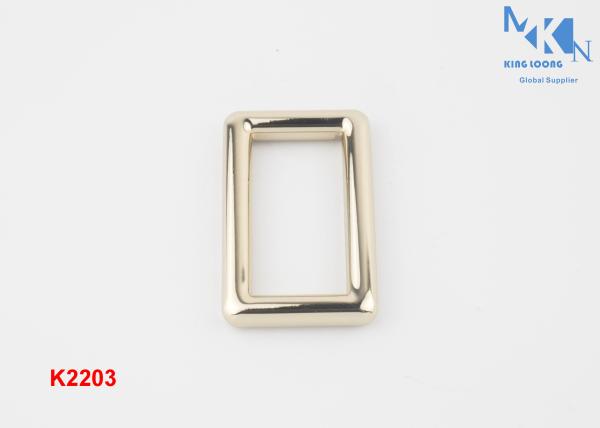 OEM Or ODM Handbag Rings Hardware , Light Gold Rectangular Metal Rings