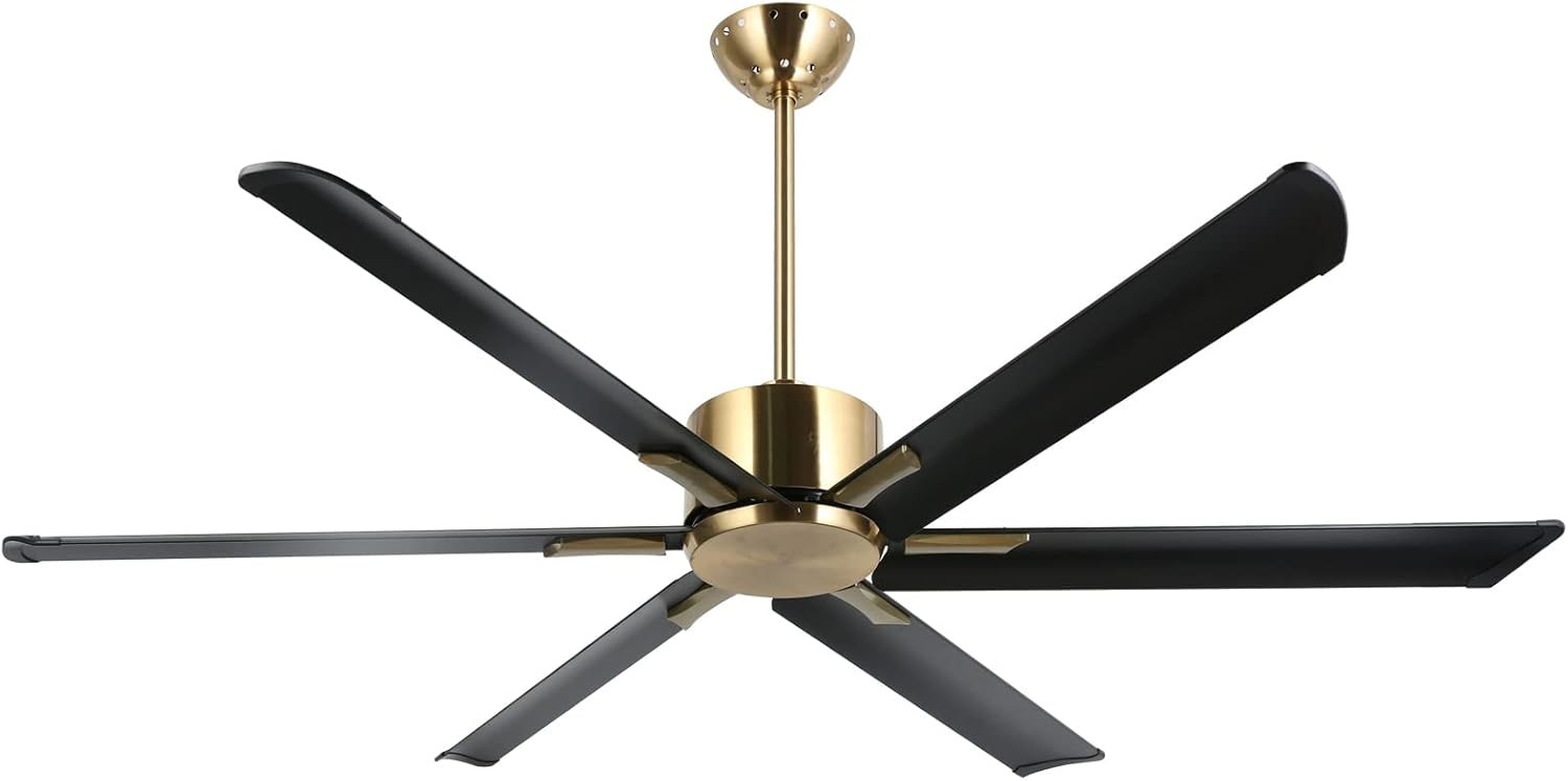 72-Inch Smart Ceiling Fan with Lights in Black/White/Gold Finish