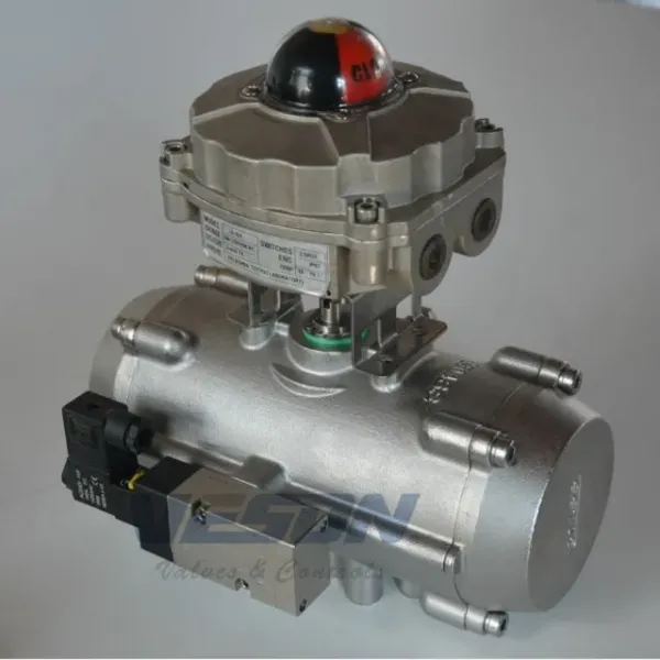 Stainless Steel Pneumatic Actuator with Double-acting Cylinder and Hard Anodized Aluminum Construction