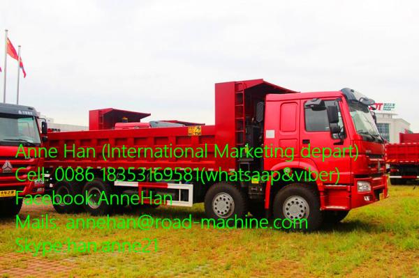 Heavy Load Dump Truck 8X4 With 420 HP Engine 60 Tons Green Color dump truck