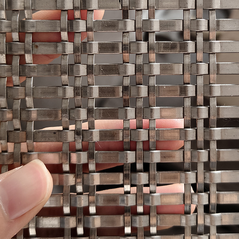 Rigid bronze Architectural Facade Stainless Steel Antique Brass Woven Wire Grill Panel Partitions Inserts Fabric Home Metal Decorative Mesh for Cabinet Doors