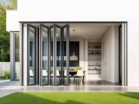 Anodizante Bifold Folding Glass Windows Redução de ruído à prova de vento