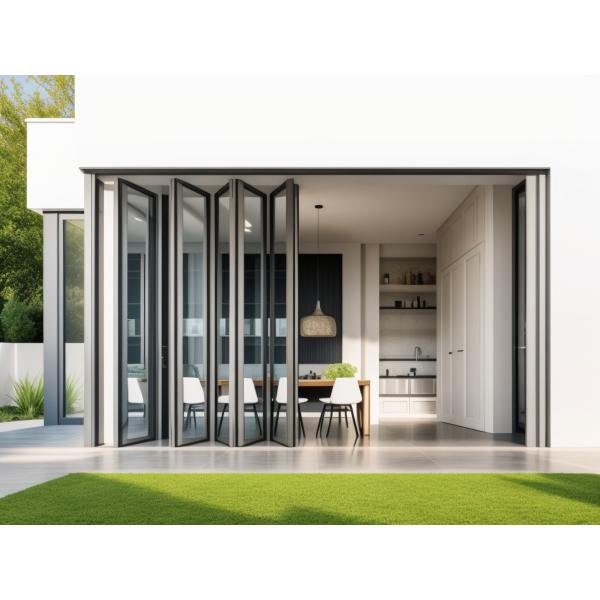 Anodizing Bifold Folding Glass Windows Noise Reduction Windproof