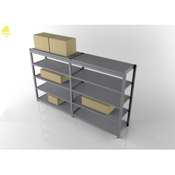 Five Levels Light Duty Storage Rack , 450mm Wide 2400mm High Gray White Steel Storage Rack